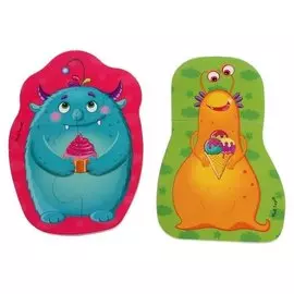 Мягкий магнитный пазл «Монстрики», 7 элементов, 2 картинки