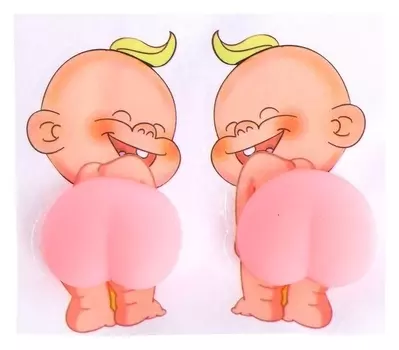 Мялка антистресс «Попка» в наборе 2 мялки и наклейки