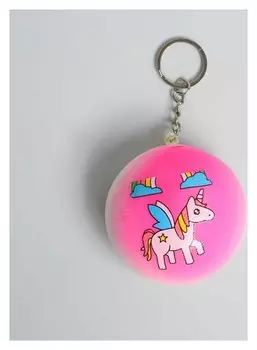 Мялка-сквиши Единорог на круглом брелоке