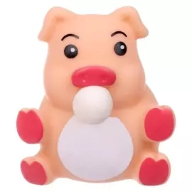 Мялка «Свинка» надувает шарик