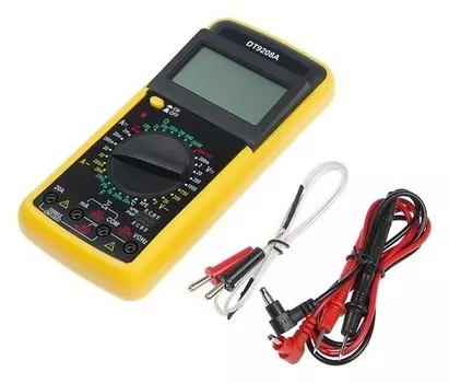 Мультиметр Tundra Dt-9208а, Acv/dcv, Aca/dca, 200-200mω, 20nf-200mf, 40-400 °C, 200 KHz