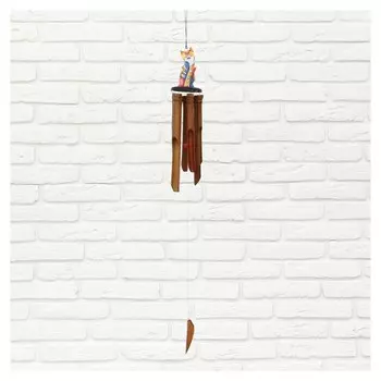 Музыка ветра бамбук "Кошечка радость" 7х7х30 см