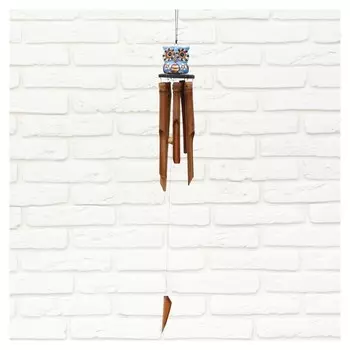 Музыка ветра бамбук "Совушка праздник" 7х7х30 см