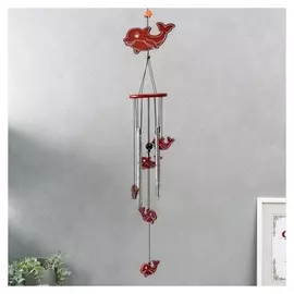 Музыка ветра дерево, металл "Дельфин" 4 трубки 80х10х10 см