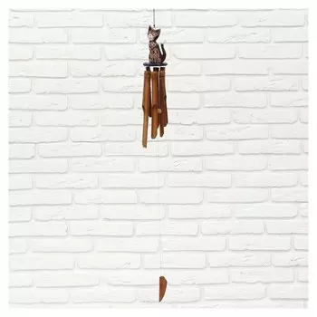 Музыка ветра "Кошечка" бамбук 30х8х8 см