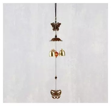 Музыка ветра металл "Бабочка" 3 колокольчика 40 см