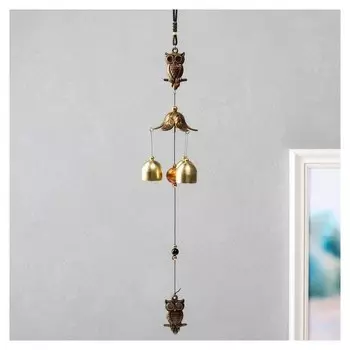 Музыка ветра металл "Филин" 3 колокольчика 37,5 см