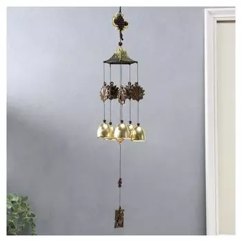 Музыка ветра металл "Ганеша" 5 колокольчиков 48 см