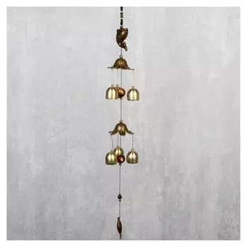 Музыка ветра металл "Карп" 6 колокольчиков 54 см