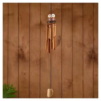 Музыка ветра "Сова добро" бамбук 8х8х30 см