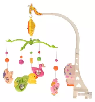 Музыкальный мобиль «Пряничный домик. птички-погремушки», в пакете