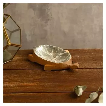 Мыльница "Черепашка Юда" 15х10х2 см дерево