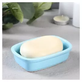 Мыльница керамическая "Дюна", голубая