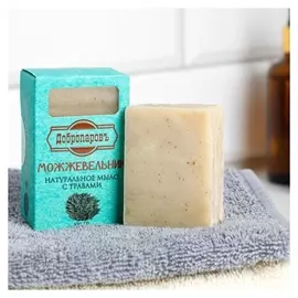 Мыло банное натуральное с травами в коробке "Можжевельник" добропаровъ