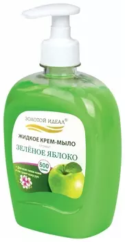 Мыло-крем жидкое 500 г золотой идеал "Зеленое яблоко" дозатор, 606413