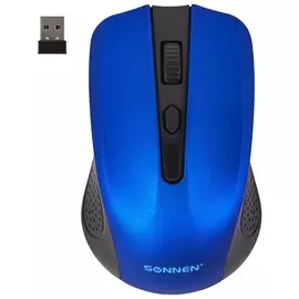 Мышь беспроводная Sonnen V99, Usb, 800/1200/1600 Dpi, 4 кнопки, оптическая, синяя, 513530
