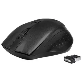 Мышь беспроводная SVEN RX-325, 3 кнопки + 1 колесо-кнопка, оптическая, черная