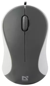 Мышь проводная Defender Accura Ms-970, 2 кнопки + 1 колесо-кнопка, оптическая, серо-белая