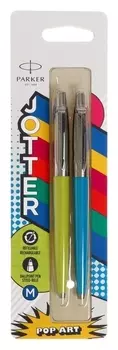 Набор 2шт ручка шарик Parker Jotter Originals POP ART 60's Collection, син, блистер
