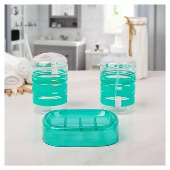 Набор аксессуаров для ванной комнаты, 3 предмета "Полосы"