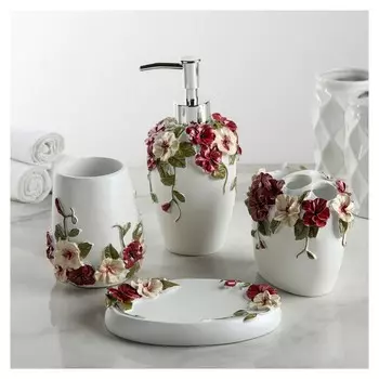 Набор аксессуаров для ванной комнаты, 4 предмета "Волшебный сад"