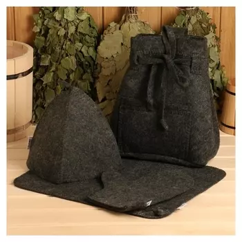 Набор банный в рюкзаке, 4 предмета (Рюкзак, коврик, шапка, варежка) без вышивки