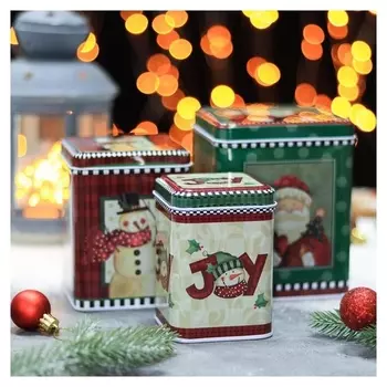 Набор банок для сыпучих продуктов «Снеговик», 3 шт, 10,5×13,5 см, 8,8×10,4 см, 7×10,5 см