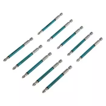 Набор бит Gross 11263, магнитные, с насечкой, PH2 х90, сталь S2, 10 шт.