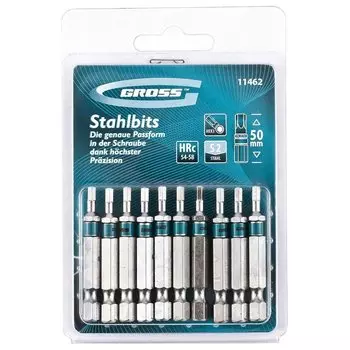 Набор бит HEX 3 х 50, сталь S2, 10 шт.