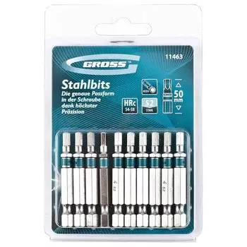 Набор бит HEX 4 х 50, сталь S2, 10 шт.