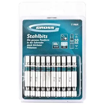 Набор бит HEX 5 х 50, сталь S2, 10 шт.