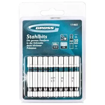 Набор бит HEX 6 х 50, сталь S2, 10 шт.