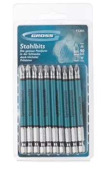 Набор бит PZ2 х 90, сталь S2, 10 шт.