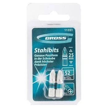 Набор бит РН2 х 25, сталь S2, 2 шт.