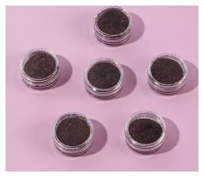 Набор блесток для декора, мелкий помол, цвет винный, 6 штук