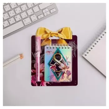 Набор блокнот и ручка 8 марта