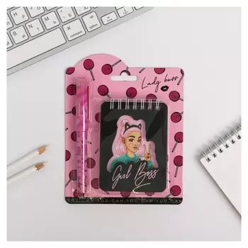 Набор блокнот и ручка Girl Boss