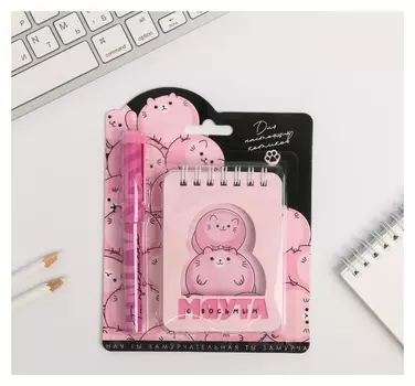 Набор блокнот и ручка «С 8 мяута»