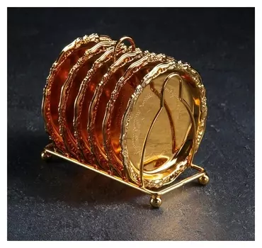 Набор блюдец с подставкой, D=10 см, 6 шт