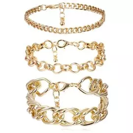 Набор браслетов под золото Цепи