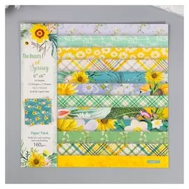 Набор бумаги для скрапбукинга 24 листа 12 дизайнов "Красота весны" 160 гр 15,2х15,2 см