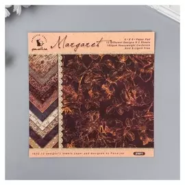 Набор бумаги для скрапбукинга 24 листа 12 дизайнов "Маргарет" 160 гр 15,2х15,2 см