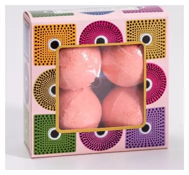 Набор бурлящих шаров для ванн Spa By Lara "Клубника", 160 г (40г* 4шт)