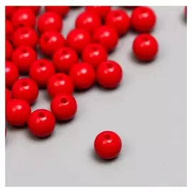 Набор бусин для творчества пластик "Алые бусины" 17 гр 0,8х0,8 см