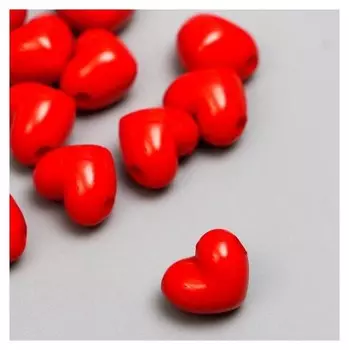 Набор бусин для творчества пластик "Алые сердца" 16 гр 1,5х1,5 см
