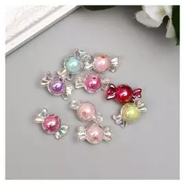 Набор бусин для творчества пластик "Конфетка перламутр" 15 гр 2,2х1,2 см