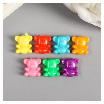 Набор бусин для творчества пластик "Медвежата цветные" 17 гр 1,2 см