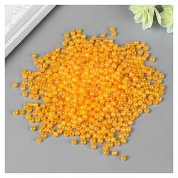 Набор бусин для творчества пластик "Оранжевый перламутр" 20 гр D=0,4 см