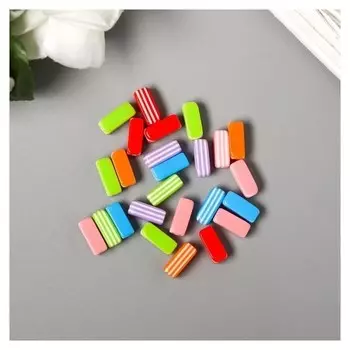 Набор бусин для творчества пластик "Полосатый прямоугольник" набор 25 шт 1,3х0,6х0,6 см