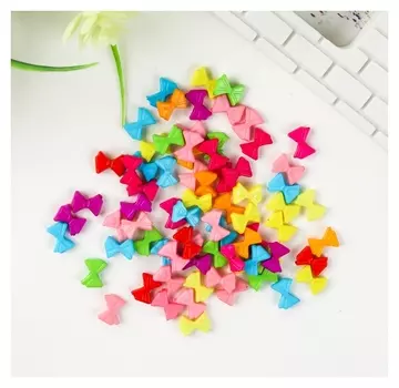 Набор бусин для творчества пластик "Яркие бантики" набор 120 шт 0,2х1х0,7 см